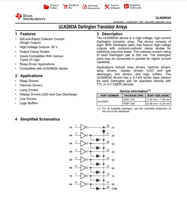 jpg picture of uln2803adwr data sheet